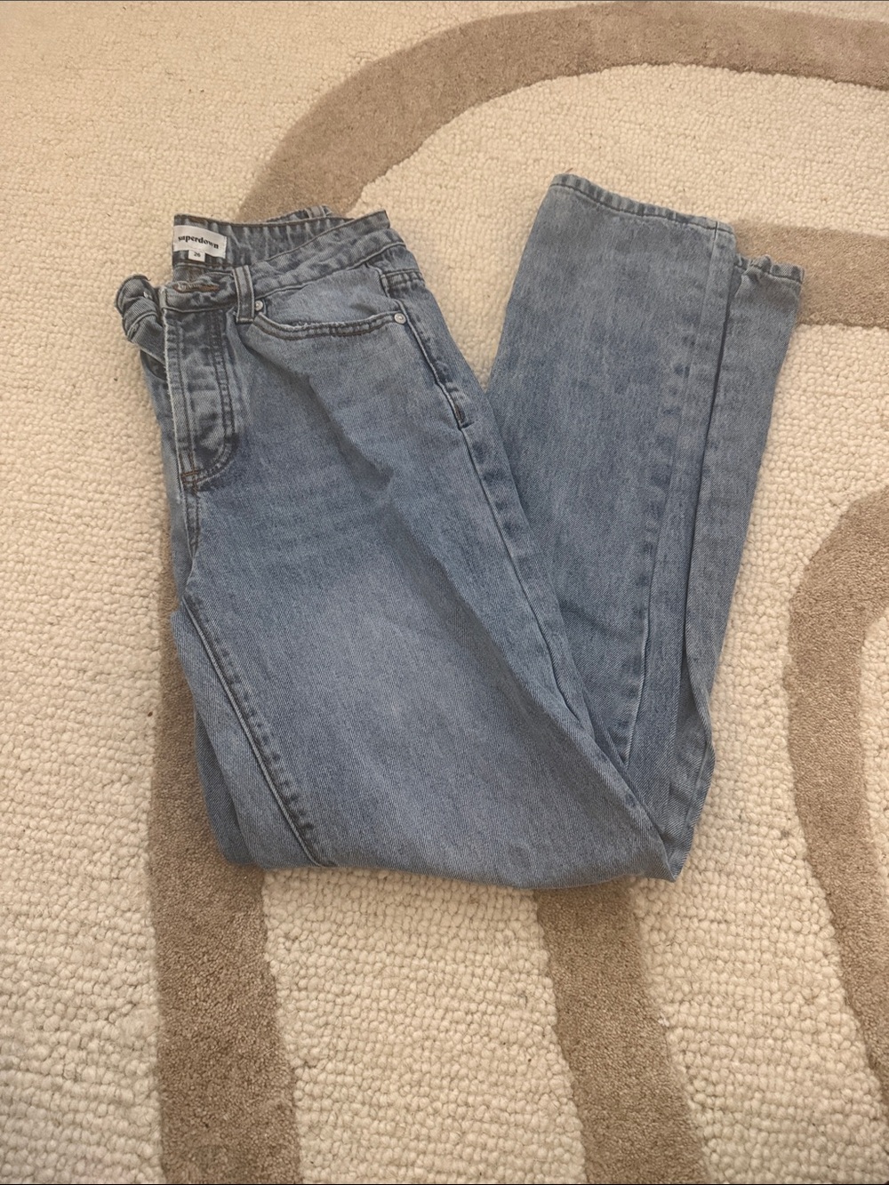 superdown Light Blue Straight Leg Jeans